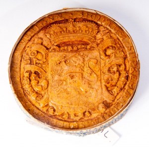 Curial seal 18th century diameter 10 cm in ceramic. State of preservation: very good., Curial seal 18th century diameter 10 cm in ceramic. State of preservation: very good.