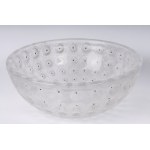 Pair of hemispherical tanks 10 x15 cm in crystal with concave roses. Lalique manufacture, second half of the 20th century State of preservation: very good, Pair of hemispherical tanks 10 x15 cm in crystal with concave roses. Lalique manufacture, second ha