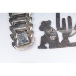 Lot of two bracelets, a brooch and a choker in silver 20th century title part 925/1000 part 800/1000, length of the necklace 45 cm for a total net weight of 295 gr. And a necklace in silver and hard stones weight gr. 81 gross for a length of 41 cm. State 