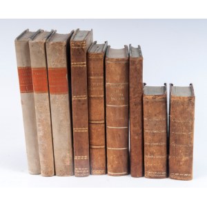 Lot of nine books first half of the 19th century different authors and topics. State of conservation: good, widespread stains, Lot of nine books first half of the 19th century different authors and topics. State of conservation: good, widespread stains