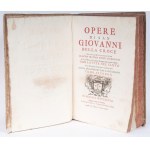 Works of St. John of the Cross leather binding, two-tone work by Angelo Geremia Venice 1748 State of preservation: good, minimal stains on the surface of the sheets, Works of St. John of the Cross leather binding, two-tone work by Angelo Geremia Venice 17