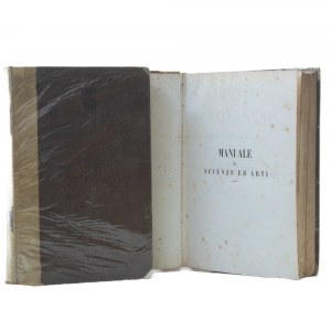 Science and Arts Manual Florence 1846 with second volume of illustrated plates. Good state of preservation., Science and Arts Manual Florence 1846 with second volume of illustrated plates. Good state of preservation.