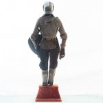 Scale model of armor late 19th early 20th century 78 x 34 x 10 cm in burnished iron, engraved parts, with oval shield. State of conservation: slight wear commensurate with use over time., Scale model of armor late 19th early 20th century 78 x 34 x 10 cm i