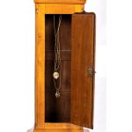 English Georgian Tower Clock 19th century Height x width x depth: 218 x 60 x 30 cm. cherry plated pine case, circular brass and silver dial signed Robert Smith Irven, with Arabic and Roman numerals, subsidiary dials. Pendulum regulator and hour and half-h