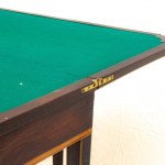 Rectangular shaped game book table 19th/20th century closed 77 x 88 x 42 cm; open 84 cm with a drawer, green cloth top with rectangular fruitwood finishes, truncated conical legs. State of preservation: good., Rectangular shaped game book table 19th/20th 