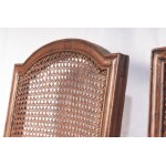 Lot of four chairs 19th century 95 x 55 x 42 cm with seat and backrest in Vienna straw, truncated conical leg. State of preservation: one broken leg., Lot of four chairs 19th century 95 x 55 x 42 cm with seat and backrest in Vienna straw, truncated conica