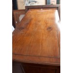 Rectangular wooden chest of drawers late 19th early 20th century 88 x 97.5 x 46 cm with four drawers, truncated cone leg with lateral and frontal squares in the drawers. Geometric profiling on the fruit wood top State of preservation: good, Rectangular wo