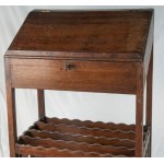 Oak writing desk first half of the 20th century 116 x 58 x 34 cm with magazine rack State of conservation: good, restorations on the legs, Oak writing desk first half of the 20th century 116 x 58 x 34 cm with magazine rack State of conservation: good, res