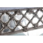 Murano Glass Mirror first half of the 20th century 122 x 90 cm rectangular in shape with a glass frame with diamonds and little flowers. Condition: minimal breakages and some missing flowers., Murano Glass Mirror first half of the 20th century 122 x 90 cm