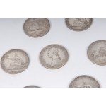 Lot of seven 500 lire silver coins (5 pcs 1961 with quadriga and 2 pcs 1961/1965 with caravels), Lot of seven 500 lire silver coins (5 pcs 1961 with quadriga and 2 pcs 1961/1965 with caravels)
