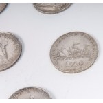 Lot of seven 500 lire silver coins (5 pcs 1961 with quadriga and 2 pcs 1961/1965 with caravels), Lot of seven 500 lire silver coins (5 pcs 1961 with quadriga and 2 pcs 1961/1965 with caravels)