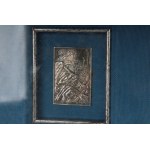 Lot of three engraved silver plaques signed by: second half of the 20th century 3 x 4.5 cm plaquettes Brindisi, Cassinari and Sassu in the frame State of preservation: good, Lot of three engraved silver plaques signed by: second half of the 20th century 3