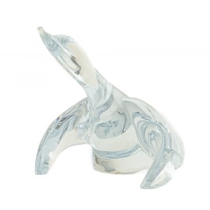 Crystal Coot, full-round crystal sculpture second half of the 20th century 19 x 39 x 16 cm with Sardinia Crystal label Good state of preservation., Crystal Coot, full-round crystal sculpture second half of the 20th century 19 x 39 x 16 cm with Sardinia Cr