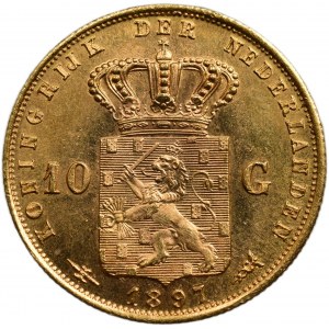 Netherlands, Wilhelmina, 1890 - 1948, 10 guilders 1897
