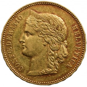 Švýcarsko, republika, 20 frank 1891 B