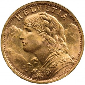 Švýcarsko, republika, 20 frank 1947 B