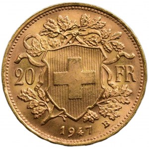 Švýcarsko, republika, 20 frank 1947 B