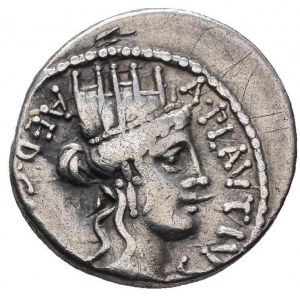 P. Plautius, 55 př. Kr., AR denár