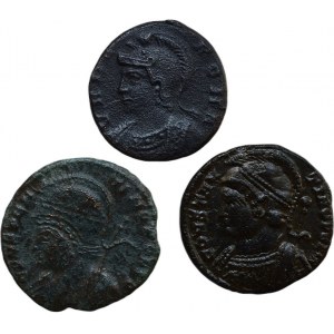 Konvoluty, Constantinopolis + Urbs Roma, AE 3/4, minc. Trier, Lyon, Řím
