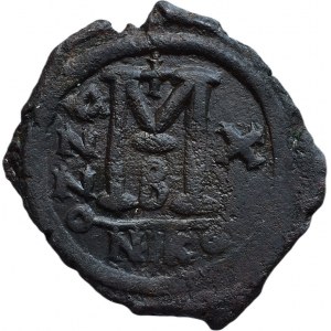 Justin II. 565-578, AE follis, minc. Nikomedia