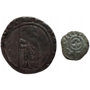 Benátky, Francesco Foscari 1423-1457, grossone + denaro scodellato 12. stol. anonymní