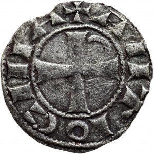 Křižácké státy, Antiochie, Bohemond III. 1163-1201, Ag denár, minc.Antiochie