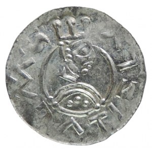 Vratislav II. 1061-1092, denarius Cach 354 high crown
