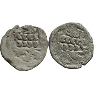 Jiří z Poděbrad 1458-1471, peníz se lvem jednostranný, různé varianty hřívy