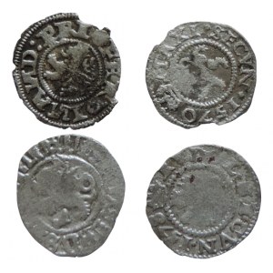 Rudolf II. 1576-1612, white penny 1578 + Maximilian II. white penny 1570 + Ferdinand I. white penny b.l. + Vladislav II. white penny