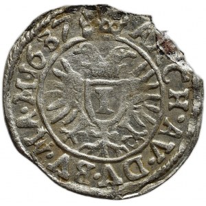 Ferdinand II. 1619-1637, 1 krejcar 1637 Praha-Wolker