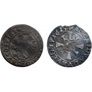 Ferdinand II. 1619-1637, 1 krejcar 1624 BZ Olomouc+1 krejcar 1625 DvB Nisa