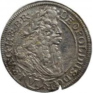 Leopold I. 1657-1705, VI krejcar 1692 MMW Vratislav - Wackerl