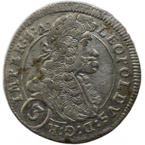 Leopold I. 1657-1705, 3 krejcar 1699 GE Praha - Egeger