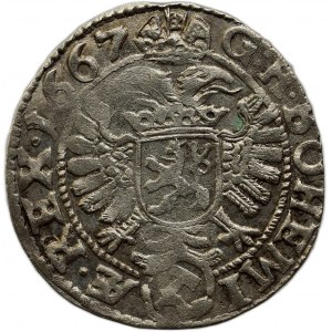 Leopold I. 1657-1705, 3 krejcar 1667 Kutná Hora - Hackl