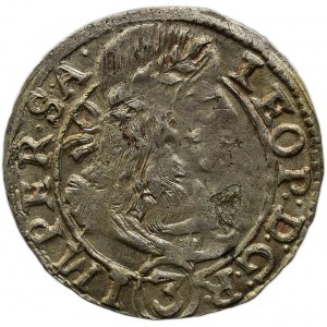 Leopold I. 1657-1705, 3 krejcar 1669 Kutná Hora - Hackl
