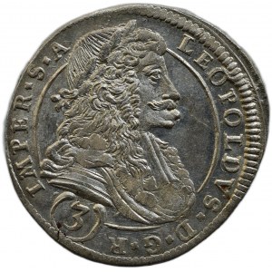 Leopold I. 1657-1705, 3 krejcar 1695 CK Kutná Hora - Krahel