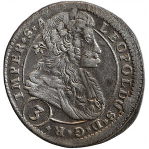 Leopold I. 1657-1705, 3 krejcar 1696 CK Kutná Hora - Krahel