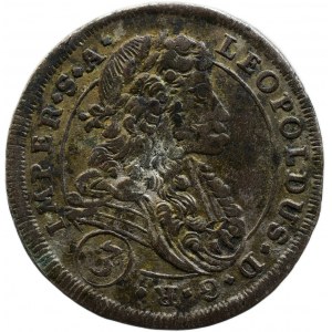 Leopold I. 1657-1705, 3 krejcar 1699 CK Kutná Hora - Krahel