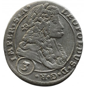 Leopold I. 1657-1705, 3 krejcar 1701 CK Kutná Hora - Krahel