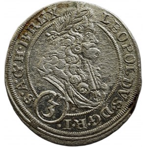 Leopold I. 1657-1705, 3 krejcar 1695 MMW Vratislav - Wackerl