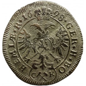 Leopold I. 1657-1705, 1 krejcar 1698 CK Kutná Hora - Krahe
