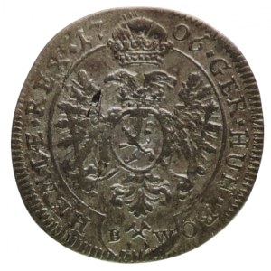 Josef I. 1705-1711, 3 krejcar 1706 Kutná Hora-Wohnsiedler
