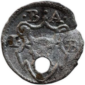Pernštejn Jan 1475-1548, haléř b.l., hlava zubra, I.B.-A.B/český lev
