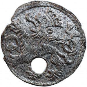 Pernštejn Jan 1475-1548, haléř b.l., hlava zubra, I.B.-A.B/český lev
