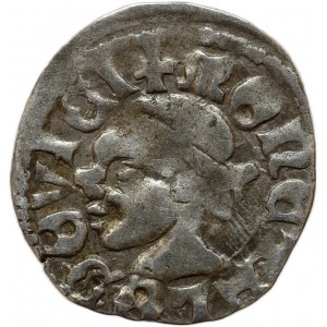 Louis of Anjou 1342-1382, denarius Huszár 547 without dots