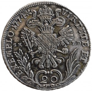 Joseph II, ( 1765 - ) 1780 - 1790, 20 krejcar 1774 B/SK-PD