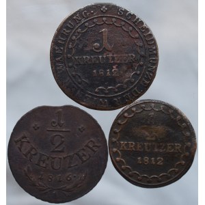 František II., 1 krejcar 1812 S, 1/2 krejcar 1812 S, 1/2 krejcar 1816 A