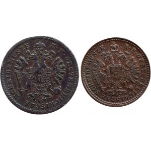 1 krejcar 1858 V + 5/10 krejcar1891 b.z.