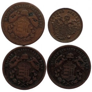 1 centisimo 1852 V + 1 krejcar 1868KB, 1872 KB (-1-2)