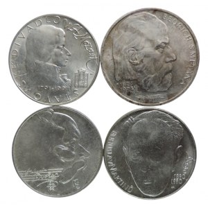 100 Kč 1974 Smetana + 100 Kč 1990 Martinů + 100 Kč 1991 Dvořák + 100 Kč 1991 Mozart, dr. skvrny
